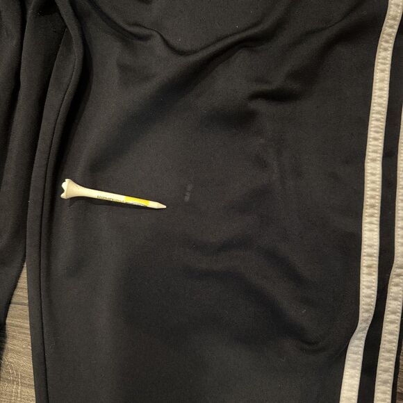 Vintage Adidas Track Pants Mens Large Black Snap Button Tearaway 3-Stripes Y2K - Picture 6 of 10